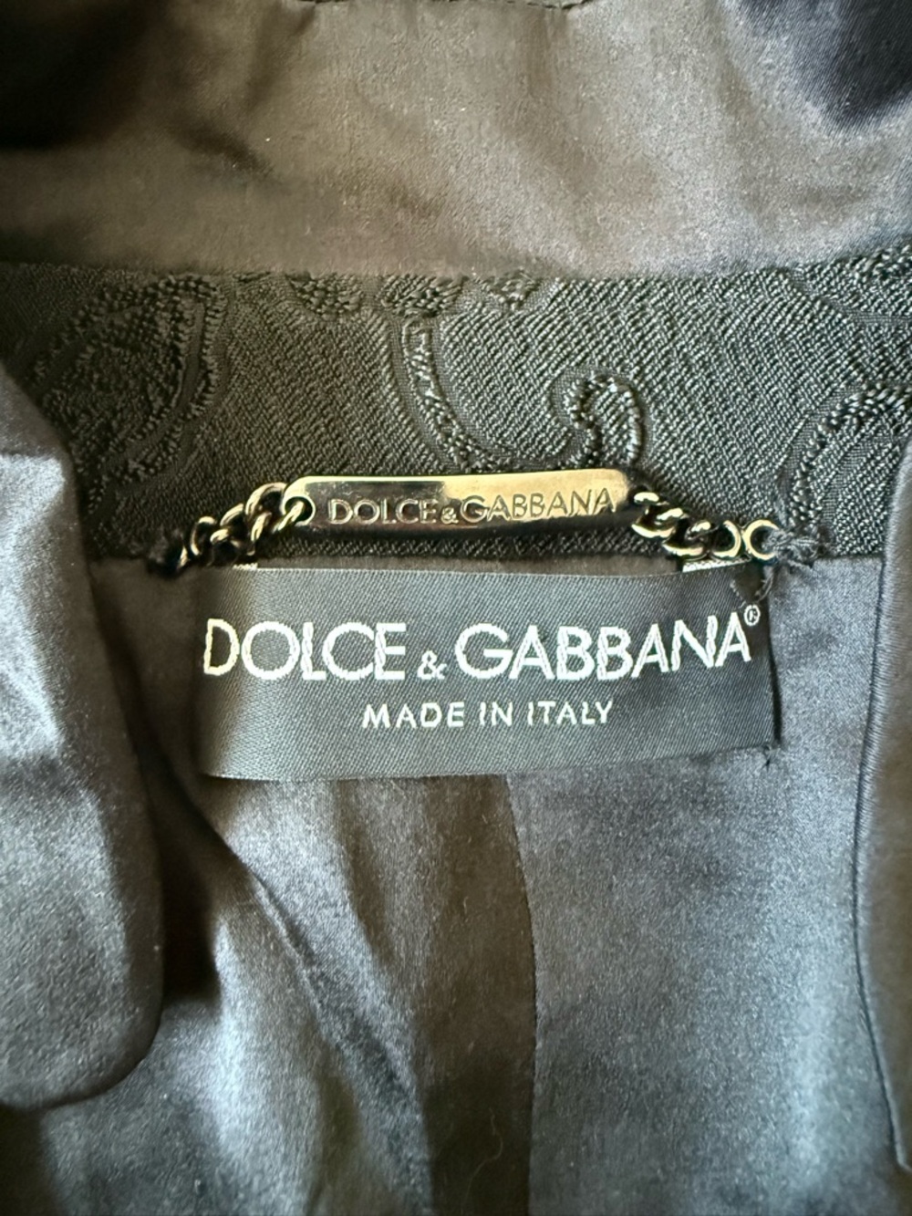 Dolce & Gabbana Black Floral Jacquard Tailored Tuxedo Blazer - US 4 (IT 40) - Picture 4 of 5